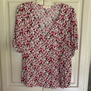 Floral V-Neck Blouse